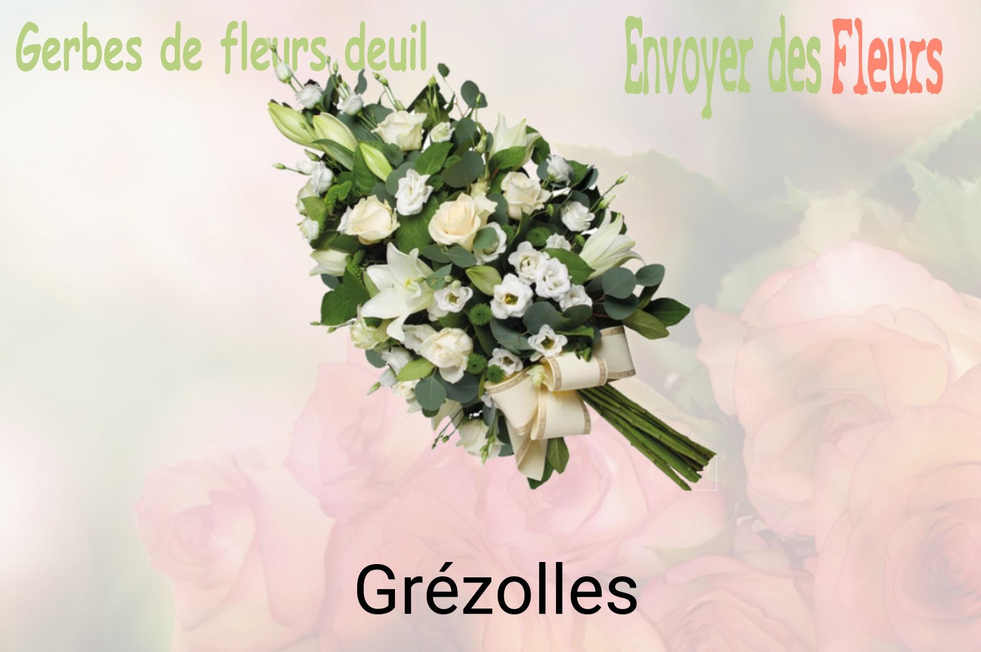 Gerbe de fleurs de deuil livrée à Grézolles